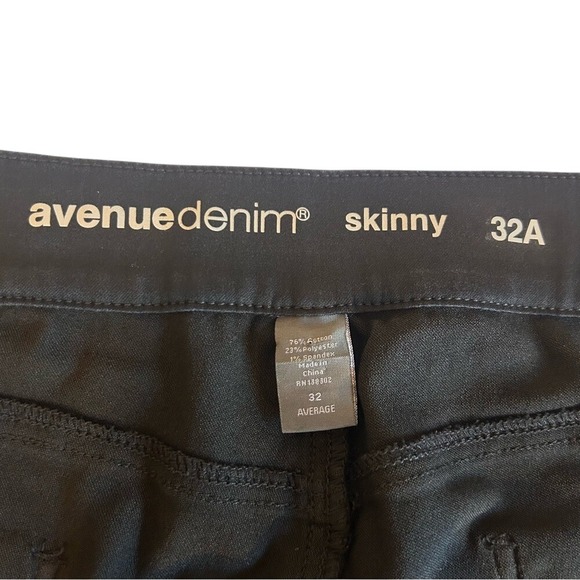 NWT Avenue Black Butter Denim Pull On Skinny Jegging Jeans Size 32 - Picture 5 of 5